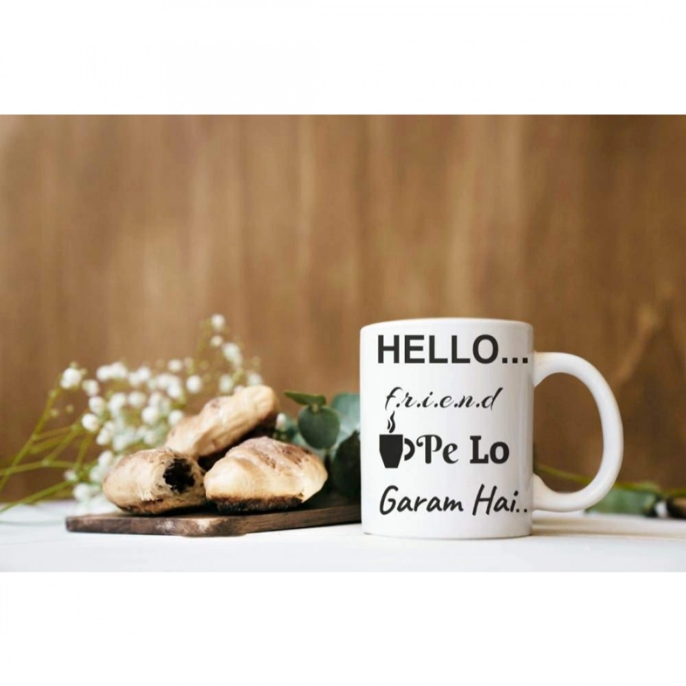 Printed Ceramic Coffee Mug - 1 Pieces, White, 11oz - Image 2
