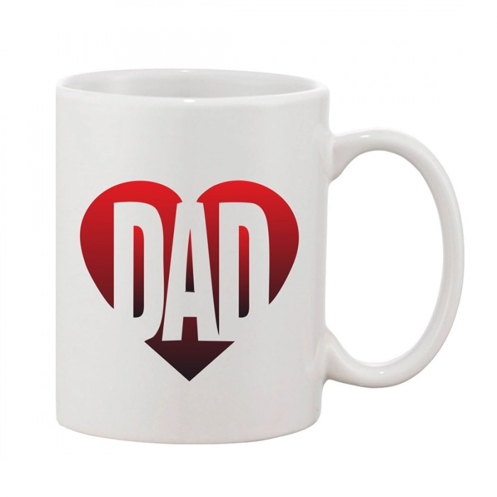 Printed Ceramic Coffee Mug - 1 Pieces, White, 11oz