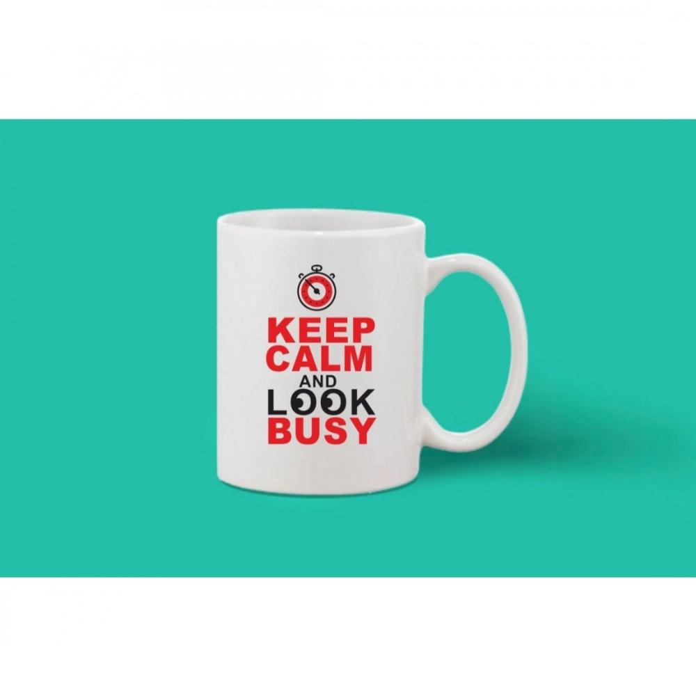 Printed Ceramic Coffee Mug - 1 Pieces, White, 11oz - Image 2