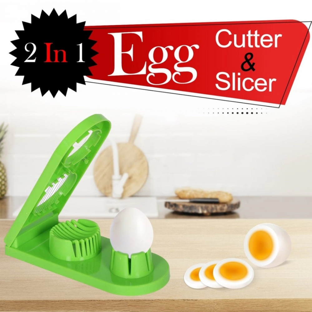 Pack Of_2_2 In 1 Boiled Egg and Mushroom Slicer Cutter Chopper Plastic With Stainless Steel Wired (Color:Assorted) - Image 5
