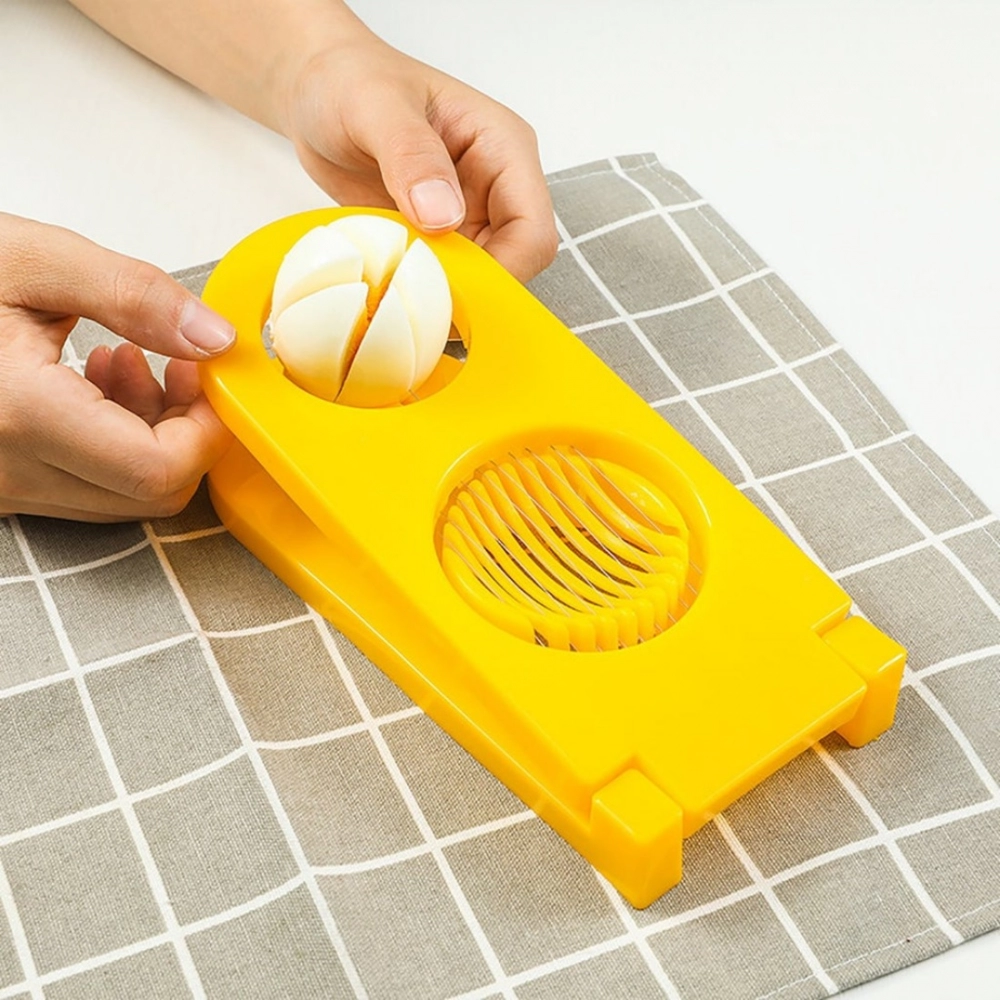 Pack Of_2_2 In 1 Boiled Egg and Mushroom Slicer Cutter Chopper Plastic With Stainless Steel Wired (Color:Assorted) - Image 2