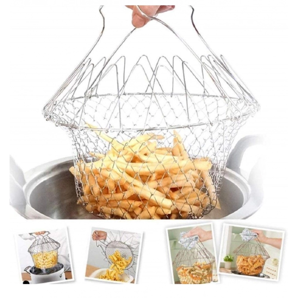 Foldable Chef Basket – Multi-Function Strainer And Steamer (Color: Assorted ) - Image 4
