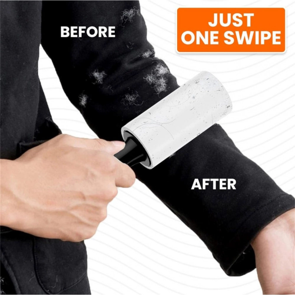 Pet Hair Remover 1 Handle And Refill Totally 60 Sheets (White) - Image 2