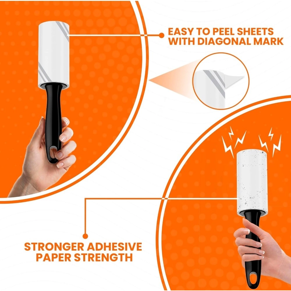 Generic Pet Hair Remover 1 Handle And 4 Refill Totally 240 Sheets (White) - Image 2