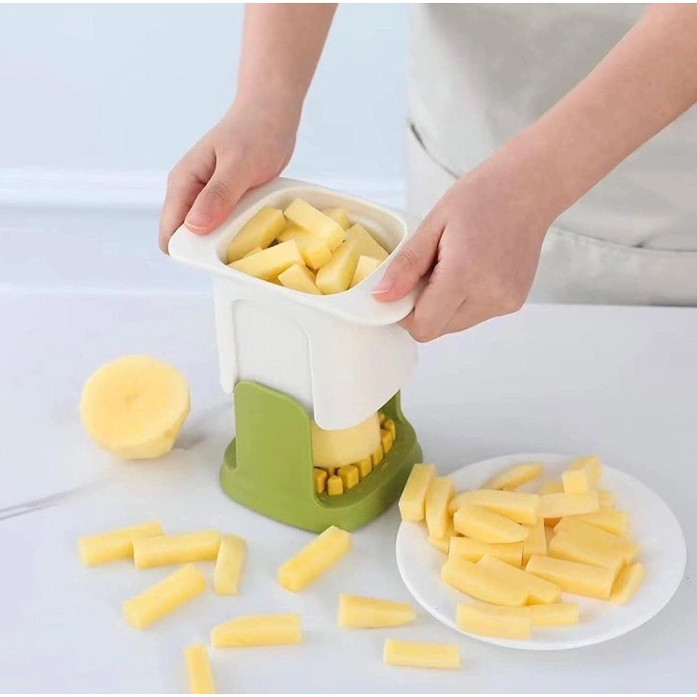 ABS Plastic Solid Hand Pressure Vegetable Chopper and Dicer (Green-White) - Image 4