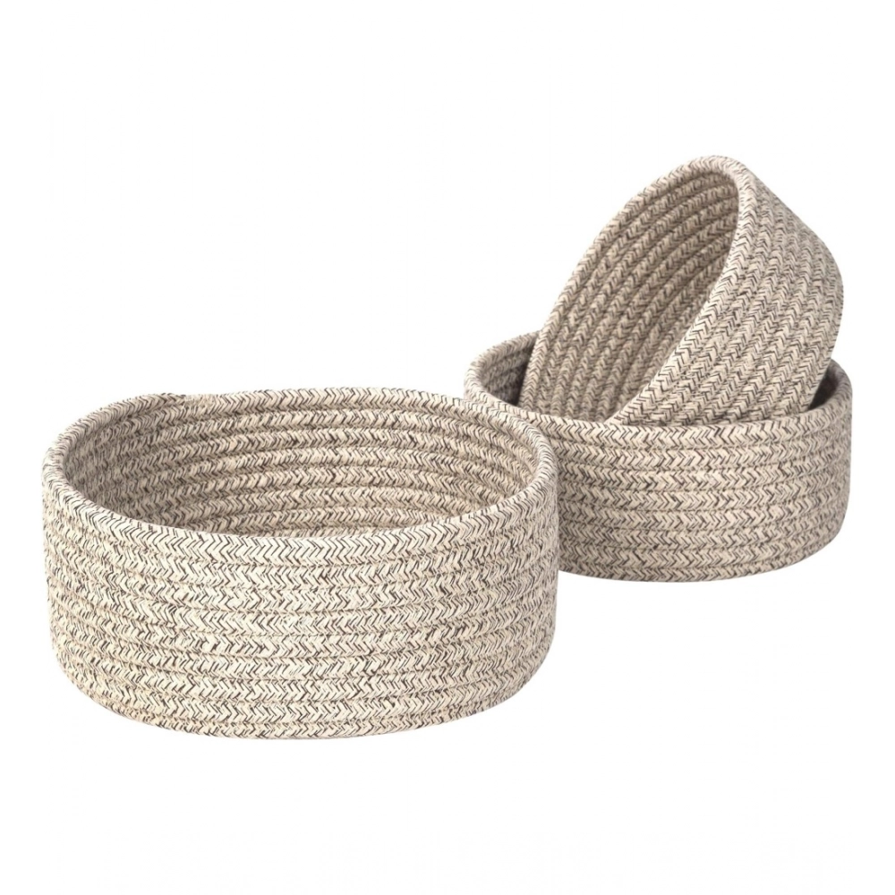 Cotton 8x3 Inch Kidi Round 3 Set Bedside Organizer With Out Lid (Kidi) - Image 2