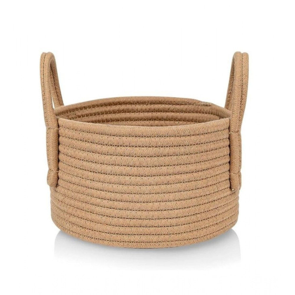 Cotton Pack Of_1 Basket 7x5 Inch Storage Basket For Clothes (Beige) - Image 2