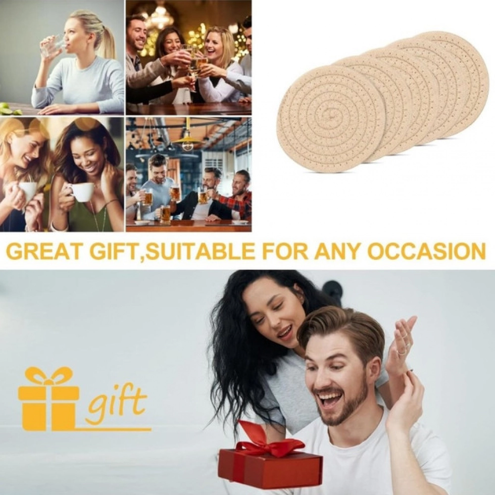 Cotton Rope Drink Coasters 6 Pcs Set (Cream) - Image 4