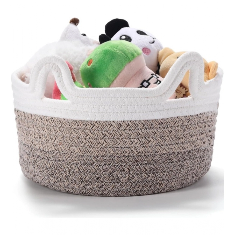 Cotton Pack Of_1 Cat Basket 8x4 Inch Storage Basket For Clothes (Multicolor) - Image 2