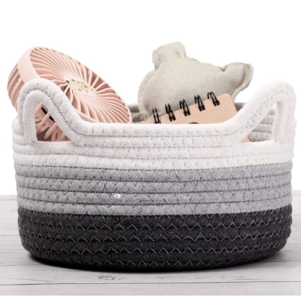 Cotton Pack Of_1 Cat Basket 8x4 Inch Storage Basket For Clothes (Multicolor) - Image 2