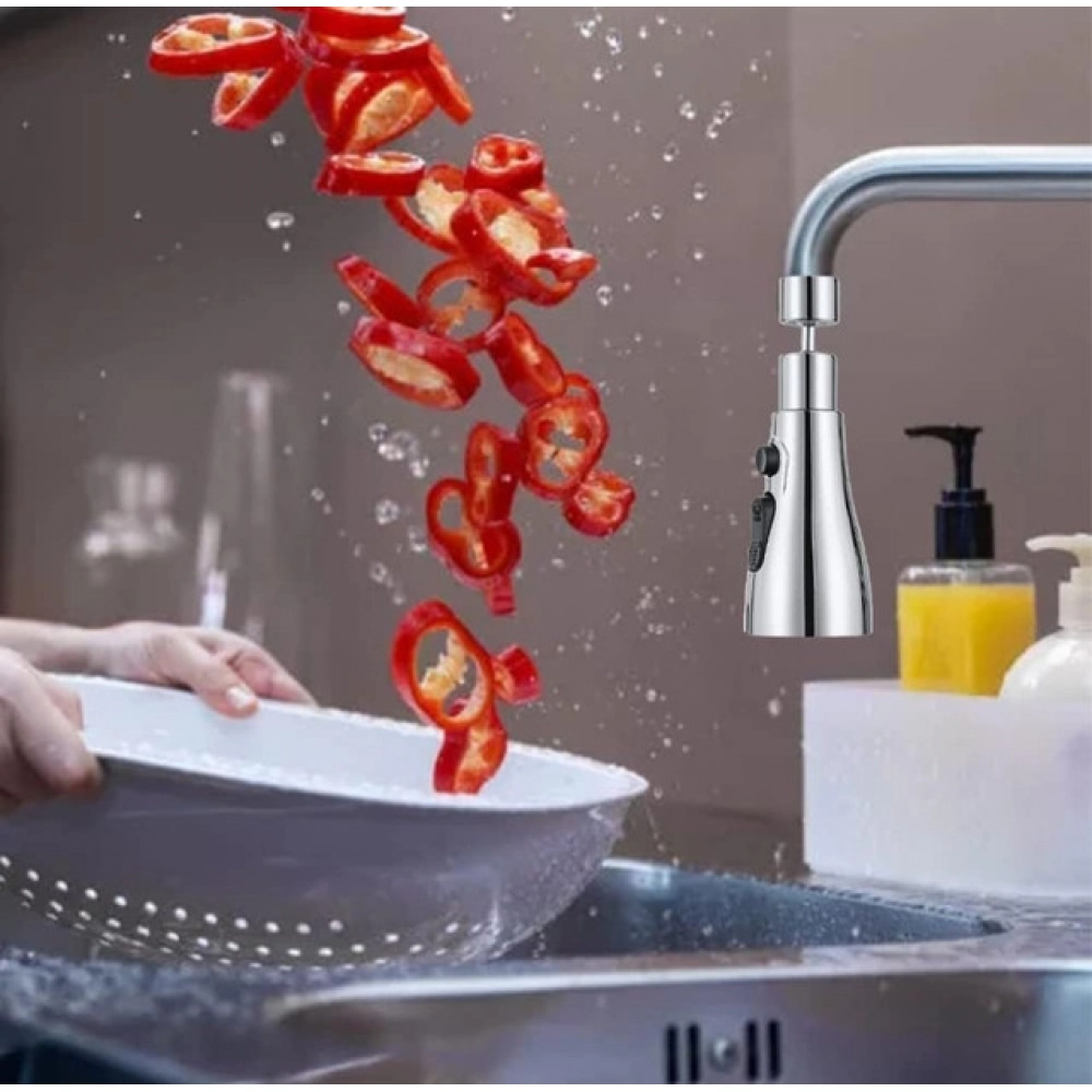 360 Degree Movable Faucet (Silver) - Image 3