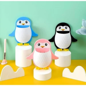 Generic Pack of 3 Wall Mounted Penguin Design Toothpaste Holder (Multicolor)