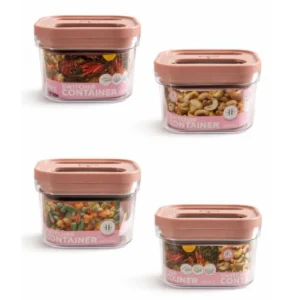 Generic Pack of 4 Switchers Airtight Storage Container Set 500 ML (Pink)