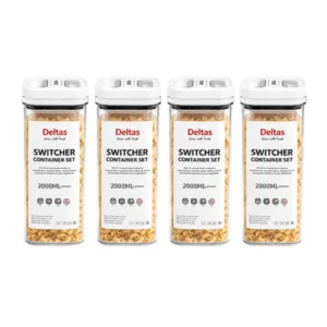 Generic Pack of 4 Switchers Airtight Storage Container Set 2000 ML (White)