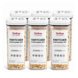 Generic Pack of 6 Switchers Airtight Storage Container Set 2000 ML (White)