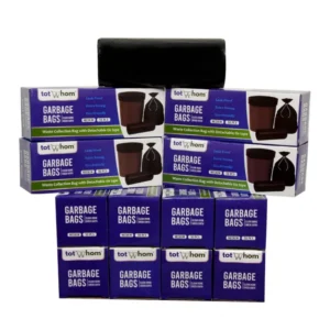 Pack of 12 Biodegradeable Vegetable-Paper 19 x 21 Inches Garbage Bag (Black)