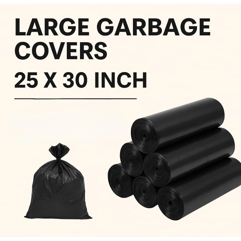Pack of 6 Biodegradeable Vegetable-Paper 25 x 30 Inches Garbage Bag (Black) - Image 3