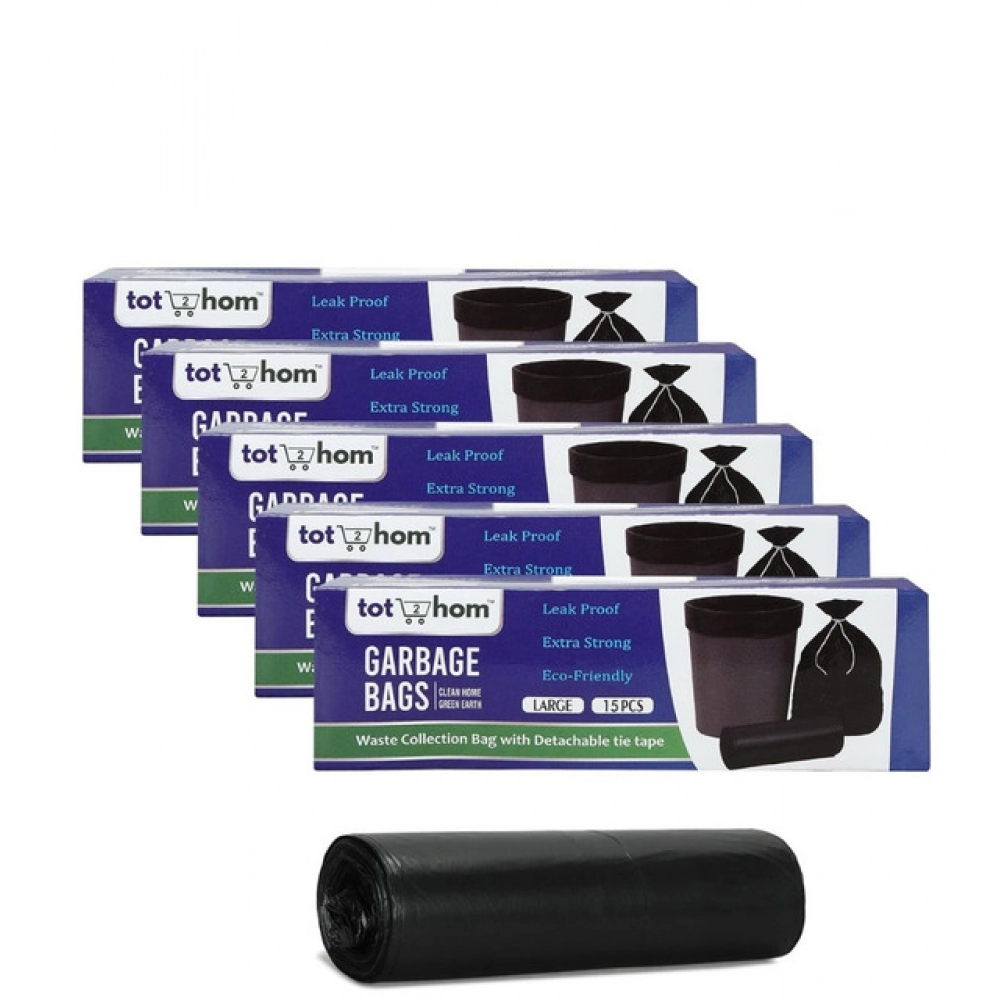 Pack of 5 Biodegradeable Vegetable-Paper 25 x 30 Inches Garbage Bag (Black) - Image 2