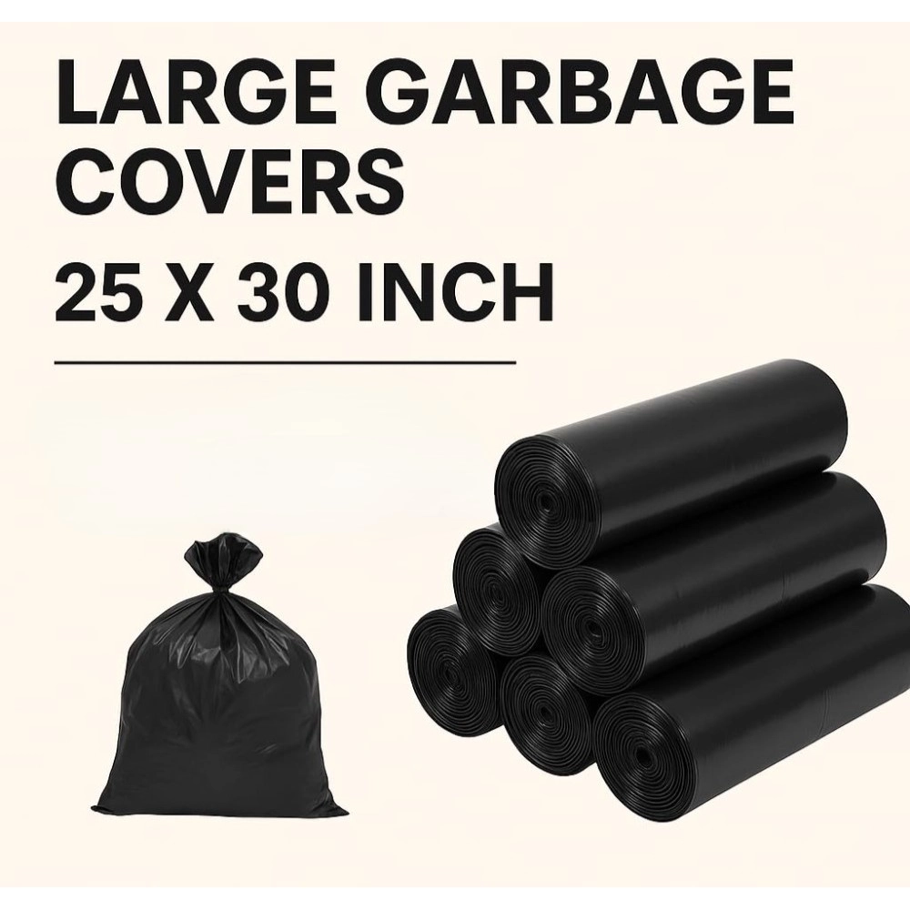 Pack of 5 Biodegradeable Vegetable-Paper 25 x 30 Inches Garbage Bag (Black) - Image 3