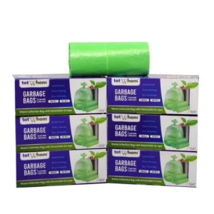 Pack of 6 Biodegradeable Vegetable-Paper 17 x 19 Inches Garbage Bag (Green)