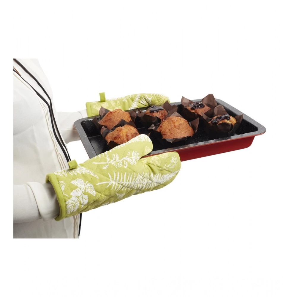 Generic Pack of 2 Cotton Oven Gloves (Green) - Image 3
