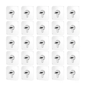 Generic Pack of 25 Acrylic-Metal Wall Hook (Multicolor)
