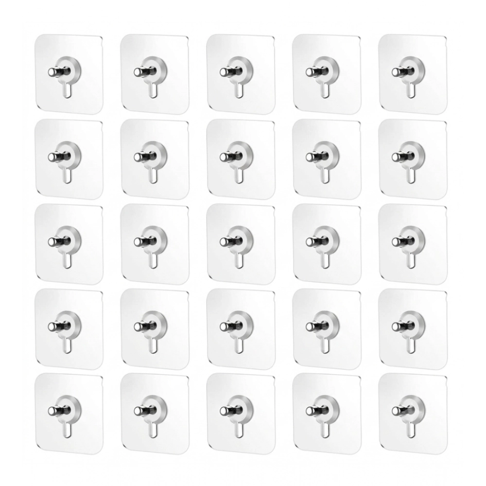 Generic Pack of 25 Acrylic-Metal Wall Hook (Multicolor)