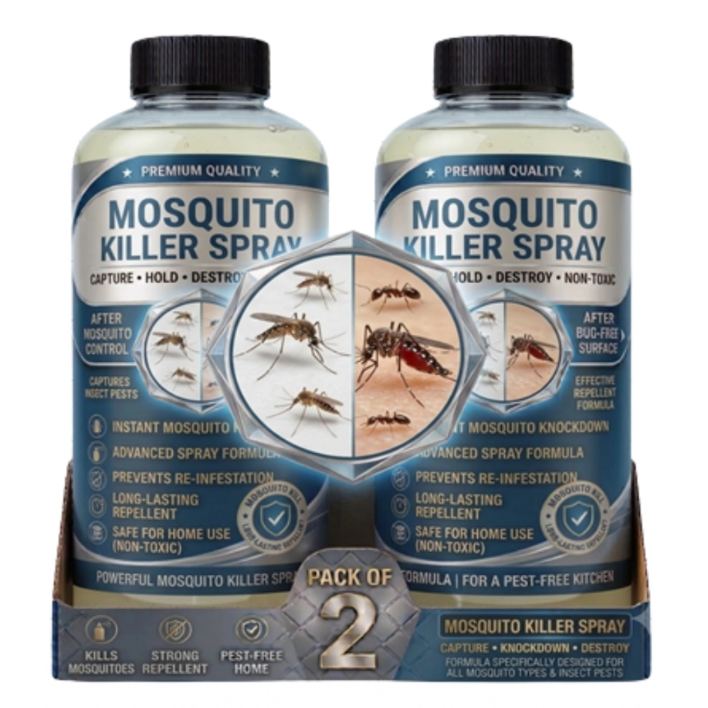 Pack of 2 Mosquito Killer Liquid Bottles 100 ML - Image 2