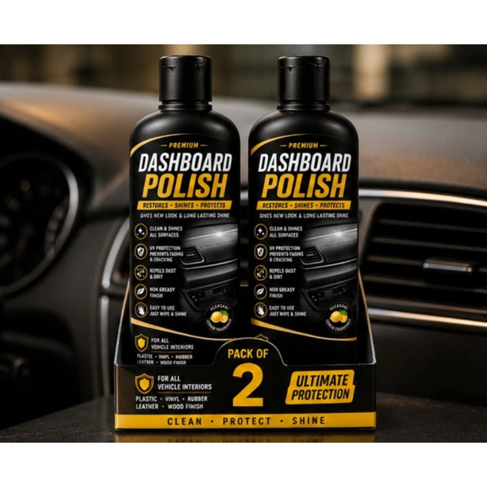Pack of 2 Dashboard Polish Liquid Flip Top Cap Bottles 100 ML - Image 3