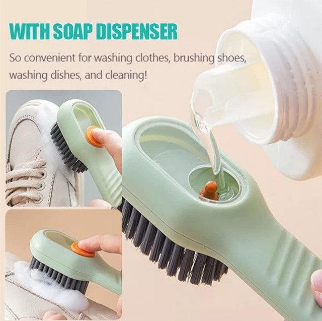 Pack of 2 Soap Dispensing Cleaning Brush (Multicolor) - Image 3