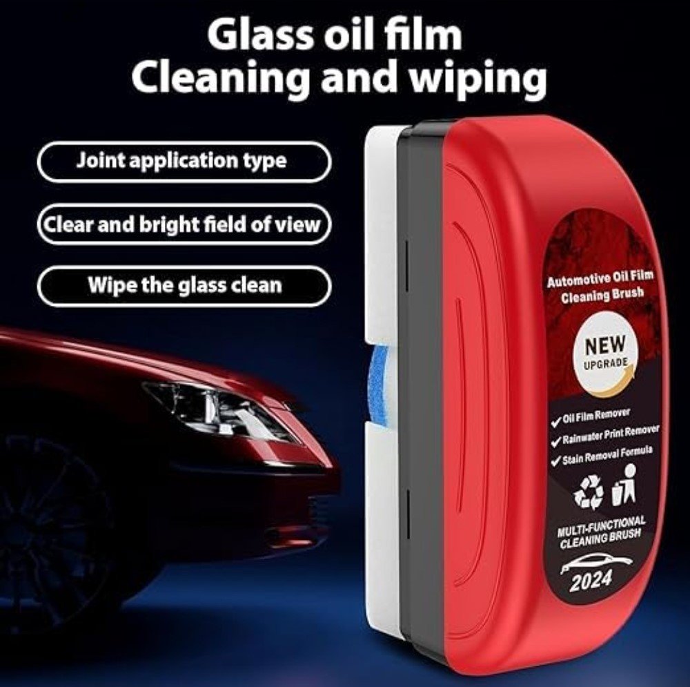 Pack of 2 Automotive Oil Film Cleaning Brush (Red-Black) - Image 4