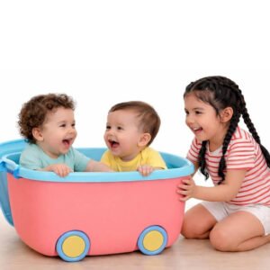 Plastic 45 L Rolling Toy Storage Box� (Multicolor)