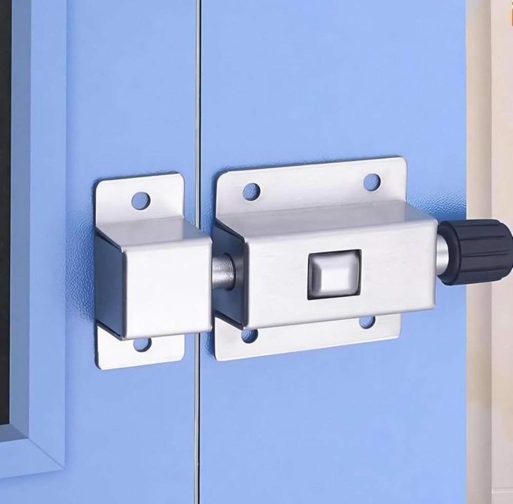 Stainless Steel Mini Door Spring Lock (Silver)