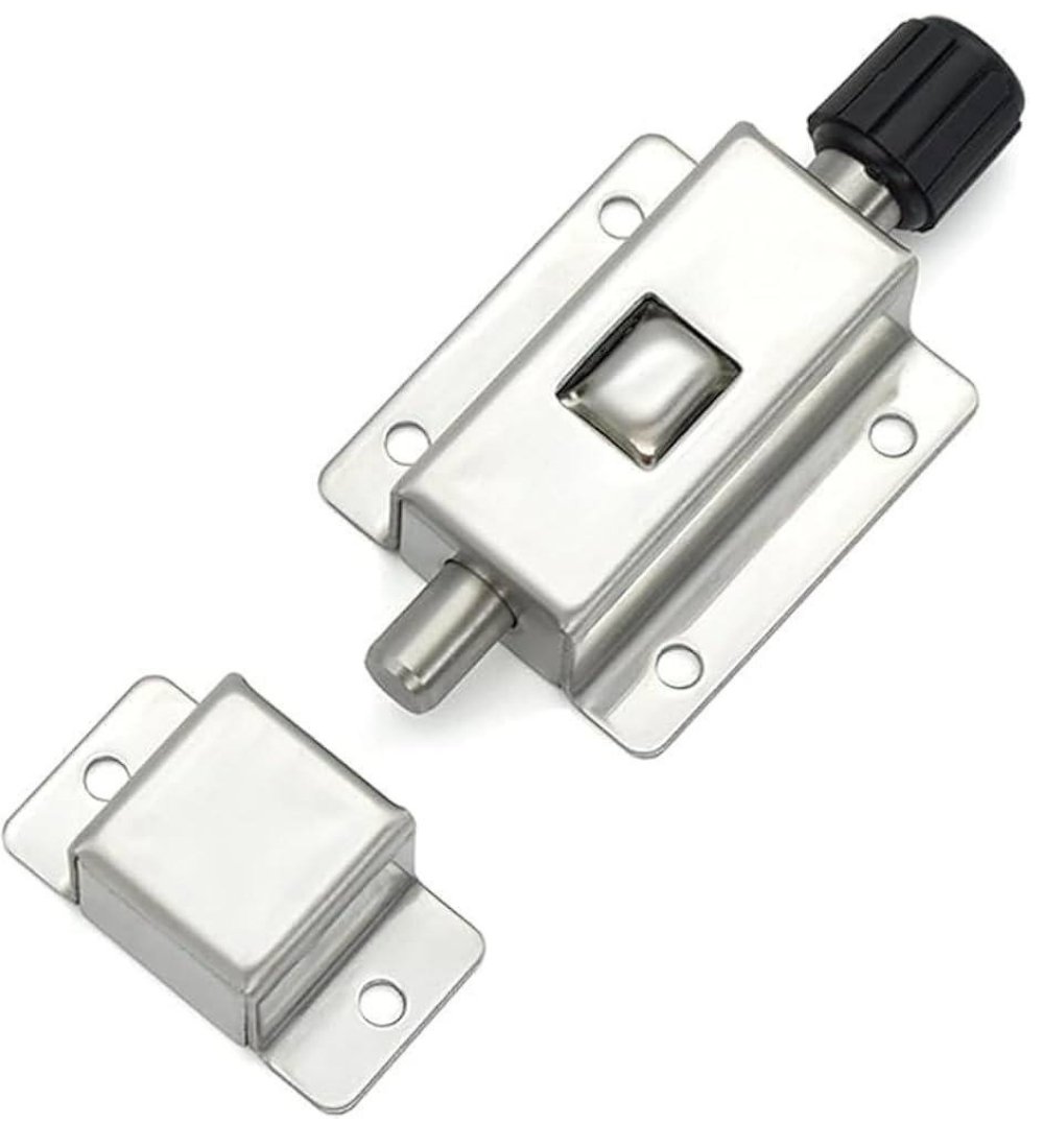 Stainless Steel Mini Door Spring Lock (Silver) - Image 2