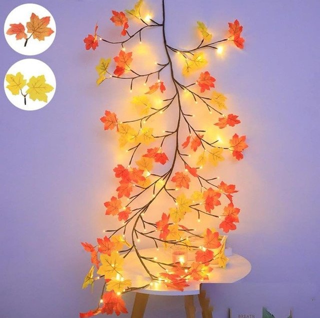 Plastic-Copper Maple Leaf Tree Light (Multicolor) - Image 4