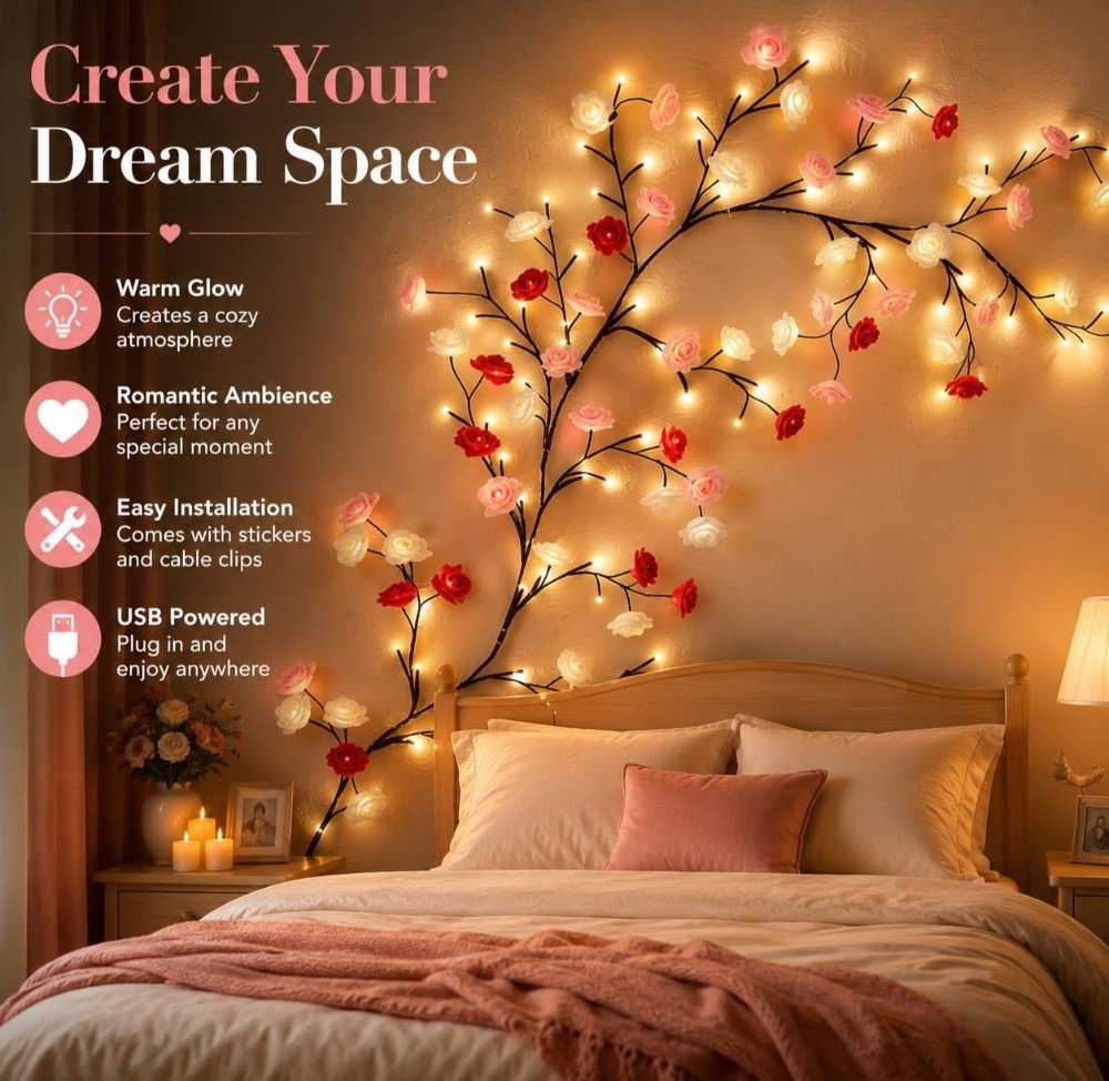 Plastic Rose Tree Light (Multicolor) - Image 4