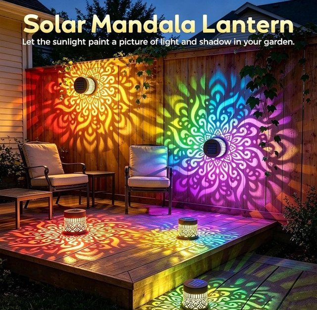 Metal Solar Mandala Lights (Multicolor) - Image 4