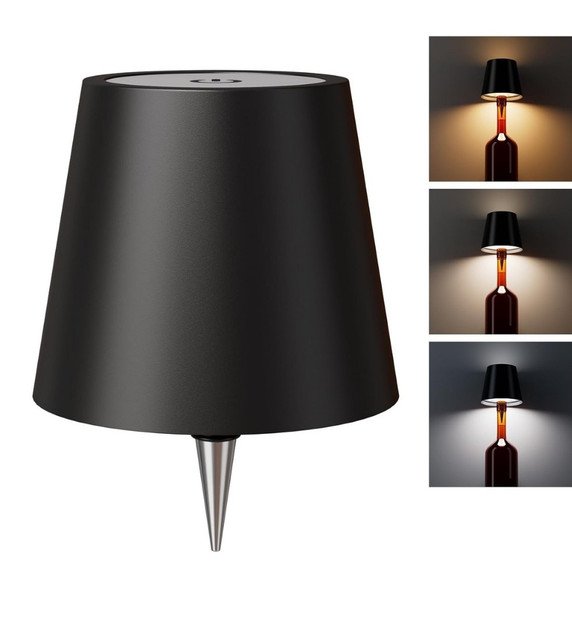 Plastic Wireless Wine Bottle Lamp (Black) - Image 2