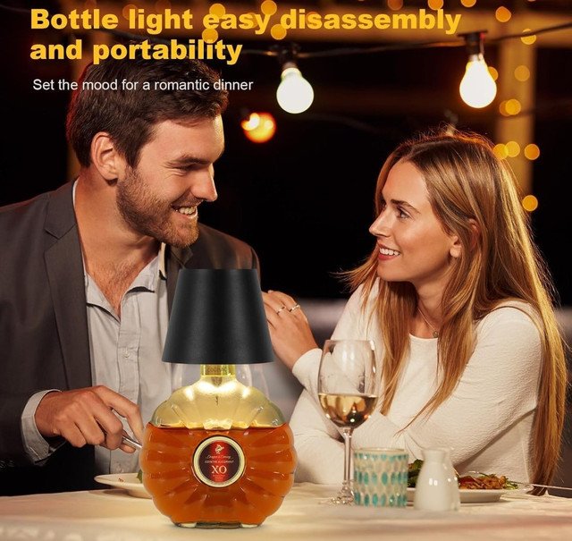 Plastic Wireless Wine Bottle Lamp (Black) - Image 4
